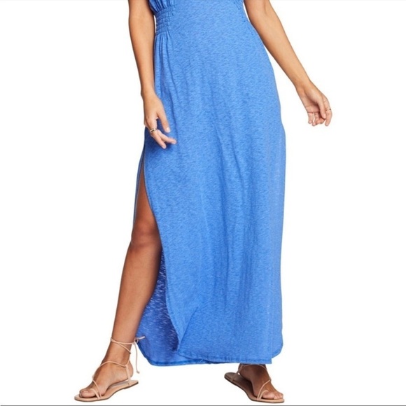 NWT Vitamin A Florence Eco Cotton Long Dress Swimsuit Cover Up in Blue S - Picture 3 of 13